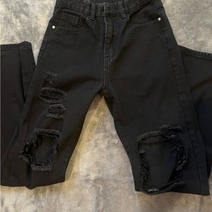 Black ripped jeans